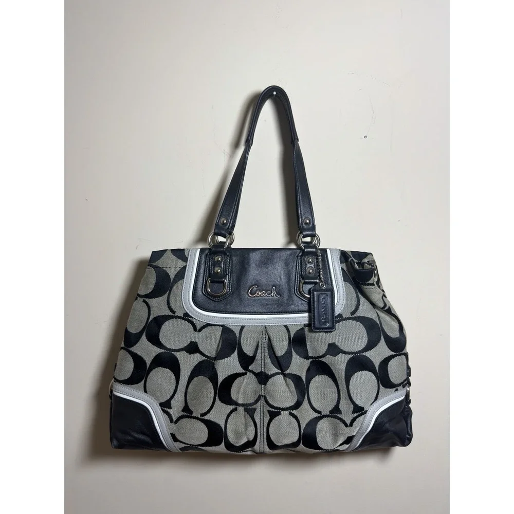 Coach Ashley signature Carryall  Black and Gray